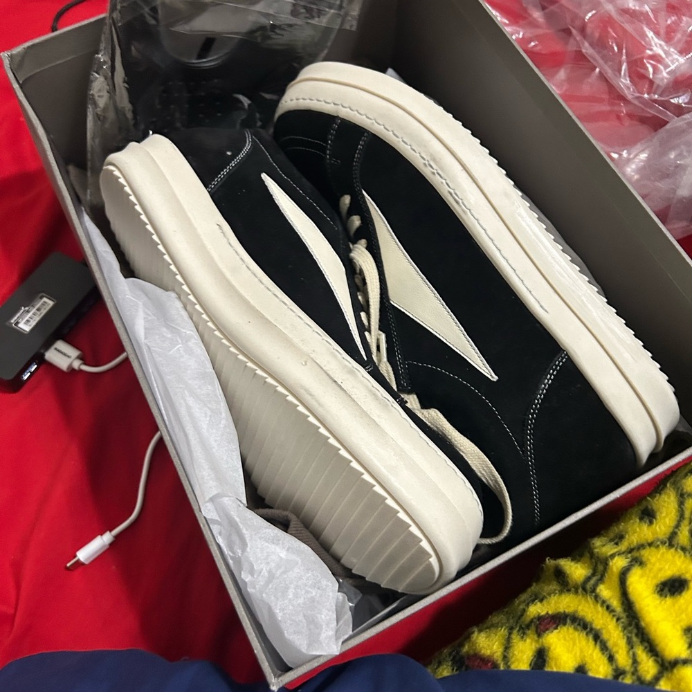 Rick Owens Black and White Men's Shoes